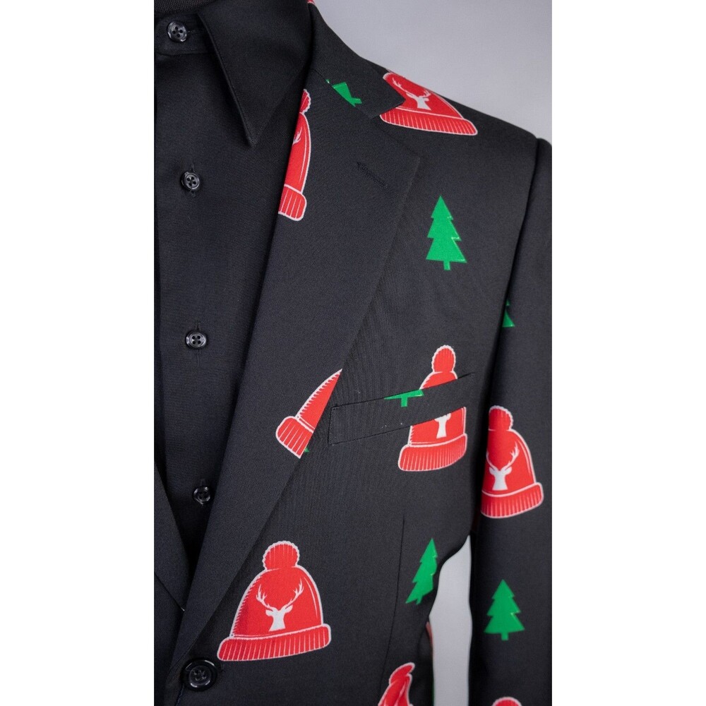 BRAVEMAN Ugly Christmas Blazer Suit 2pc 42R Pants W36xUnhemmed NWT - Picture 4 of 16